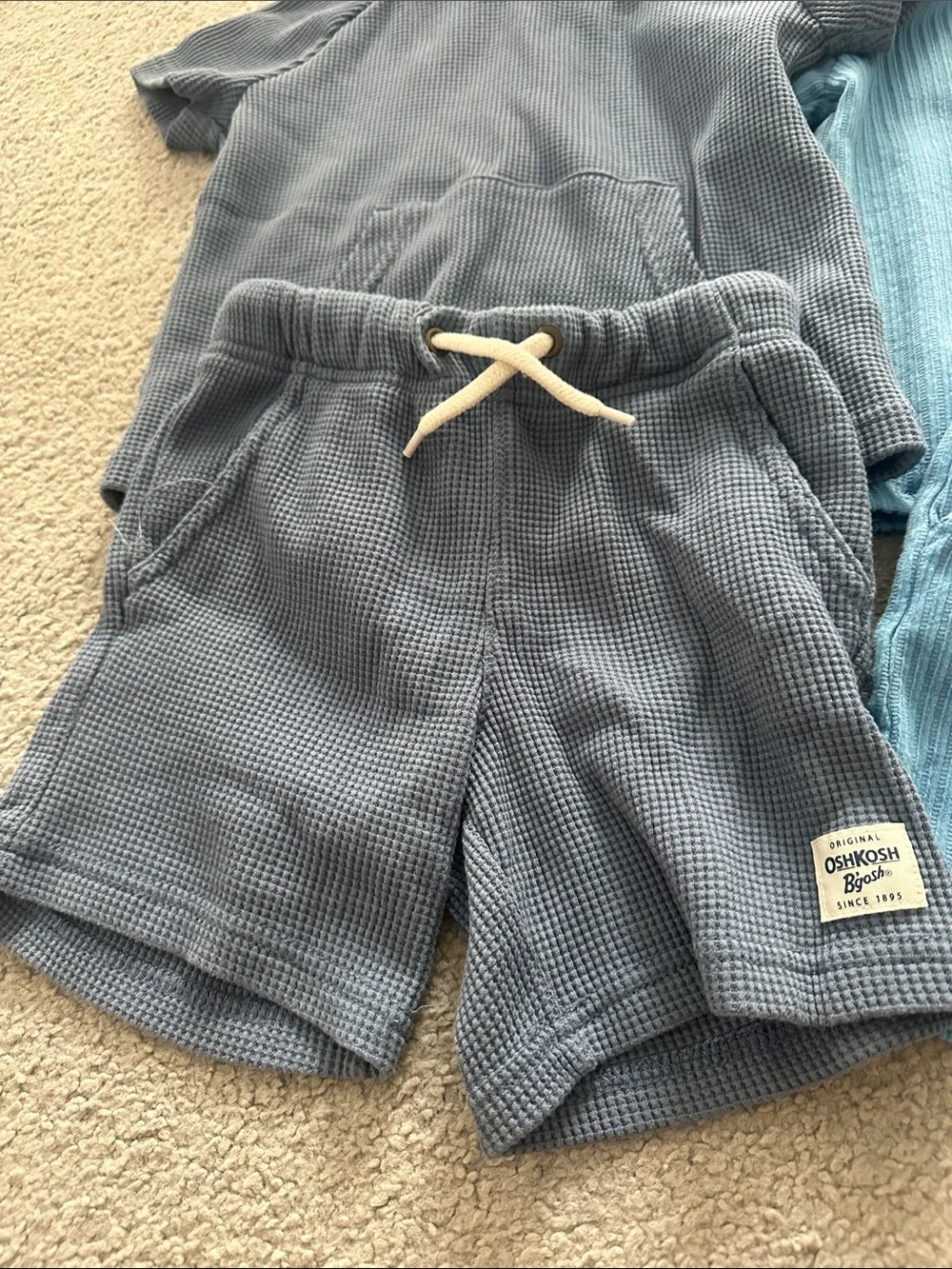 OshKosh B'gosh Slate Gray & Sky Blue Waffle Knit Kids Sets